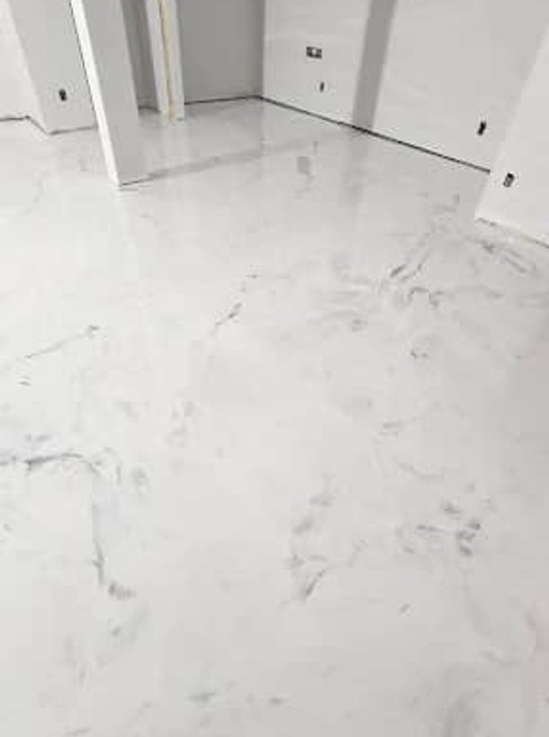 white epoxy floor